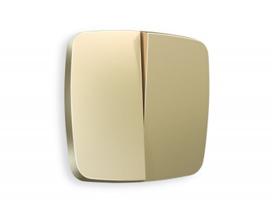 Лицевая панель OMEGA (Шампань) для 2-клавишных выключателей QUANT OP6030 Ambrella Volt Лицевая панель OMEGA (Шампань) для 2-клавишных выключателей QUANT OP6030 Ambrella Volt