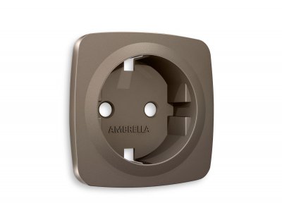 Лицевая панель OMEGA (Темная бронза матовый) для электрической розетки с заземлением QUANT OP6360 Ambrella Volt Лицевая панель OMEGA (Темная бронза матовый) для электрической розетки с заземлением QUANT OP6360 Ambrella Volt