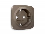 Лицевая панель OMEGA (Темная бронза матовый) для электрической розетки с заземлением QUANT OP6360 Ambrella Volt