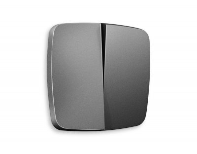 Лицевая панель OMEGA (Антрацит серый) для 2-клавишных выключателей QUANT OP6530 Ambrella Volt