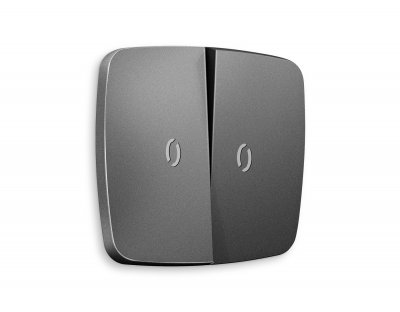 Лицевая панель OMEGA (Антрацит серый) для 2-клавишных выключателей с подсветкой QUANT OP6540 Ambrella Volt