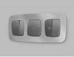 Лицевая панель OMEGA (Антрацит серый) для 3-клавишных выключателей QUANT OP6550 Ambrella Volt