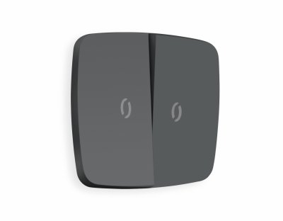 Лицевая панель OMEGA (Графит Мягкое касание) для 2-клавишных выключателей с подсветкой QUANT OP9040 Ambrella Volt Лицевая панель OMEGA (Графит Мягкое касание) для 2-клавишных выключателей с подсветкой QUANT OP9040 Ambrella Volt