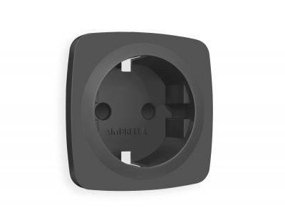 Лицевая панель OMEGA (Графит Мягкое касание) для электрической розетки с заземлением со шторками QUANT OP9070 Ambrella Volt Лицевая панель OMEGA (Графит Мягкое касание) для электрической розетки с заземлением со шторками QUANT OP9070 Ambrella Volt