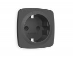 Лицевая панель OMEGA (Графит Мягкое касание) для электрической розетки с заземлением со шторками QUANT OP9070 Ambrella Volt