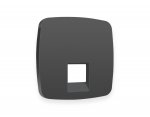 Лицевая панель OMEGA (Графит Мягкое касание) для компьютерной/телефонной розетки RJ-45/RJ-11 QUANT OP9120 Ambrella Volt