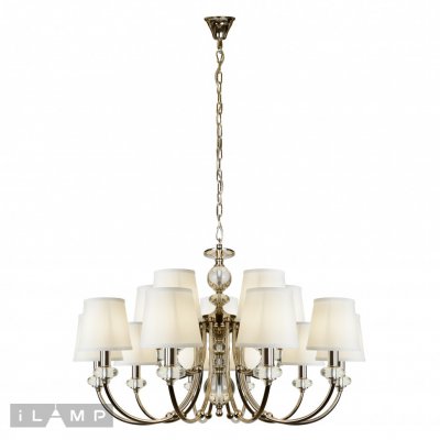 Подвесная люстра iLamp Magic P2344-10+5 Никель+белый Подвесная люстра iLamp Magic P2344-10+5 Никель+белый