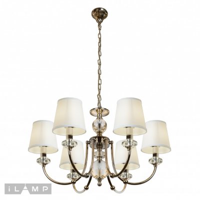 Подвесная люстра iLamp Magic P2344-6 Никель+белый Подвесная люстра iLamp Magic P2344-6 Никель+белый