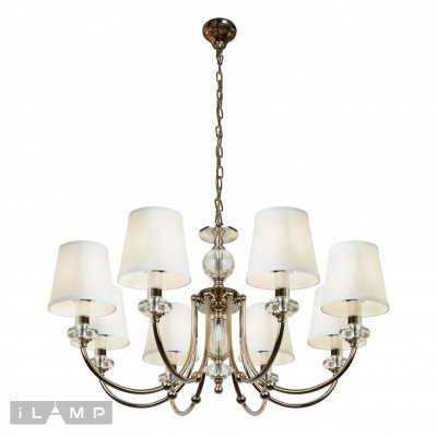 Подвесная люстра iLamp Magic P2344-8 Никель+белый Подвесная люстра iLamp Magic P2344-8 Никель+белый