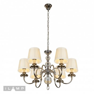 Подвесная люстра iLamp Armonia P2510-6 Никель+беж Подвесная люстра iLamp Armonia P2510-6 Никель+беж