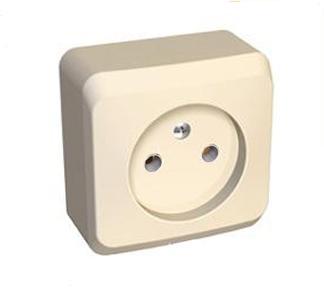 Lexel Этюд 1-ая розетка без заземления кремовый (накладные) (PA16-001k) Lexel Этюд 1-ая розетка без заземления кремовый (накладные) (PA16-001k)