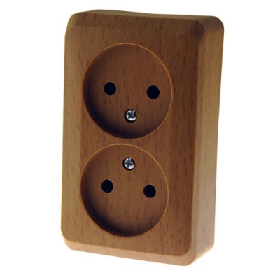 Lexel Этюд Дача Темный бук Розетка 2 местная без/з без защ. шторок