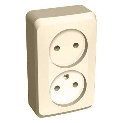 Lexel Этюд 2-ая розетка без заземления кремовый (накладные) (PA16-005k) Lexel Этюд 2-ая розетка без заземления кремовый (накладные) (PA16-005k)