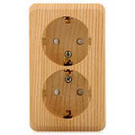 Lexel Этюд Двойная розетка с заземлением со шторками (накладные) (PA16-008d)