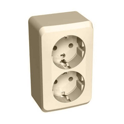 Lexel Этюд 2-ая розетка с заземлением, со шторками кремовый (накладные) (PA16-008k) Lexel Этюд 2-ая розетка с заземлением, со шторками кремовый (накладные) (PA16-008k)