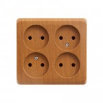 Lexel Этюд Дача Бук Розетка 4 местная без заземления без шторок