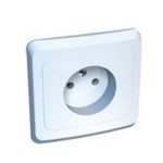 Lexel Этюд 1-ая розетка без заземления белый (скр.устан.) (PC16-001b)