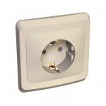 Lexel Этюд 1-ая розетка с заземлением кремовый (скр.устан.) (PC16-003k)