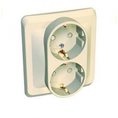 Lexel Этюд 2-ая розетка с заземлением, со шторками кремовый (скр.устан.) (PC16-008k) Lexel Этюд 2-ая розетка с заземлением, со шторками кремовый (скр.устан.) (PC16-008k)