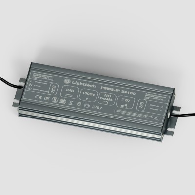Влагозащищенный источник стабилизированного напряжения LIGHTTECH (PSMS-IP 24100) для светодиодных лент или устройств с питанием 24В Влагозащищенный источник стабилизированного напряжения LIGHTTECH (PSMS-IP 24100) для светодиодных лент или устройств с питанием 24В