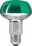 Лампа зеркальная R80 Philips 60W E27 зеленая