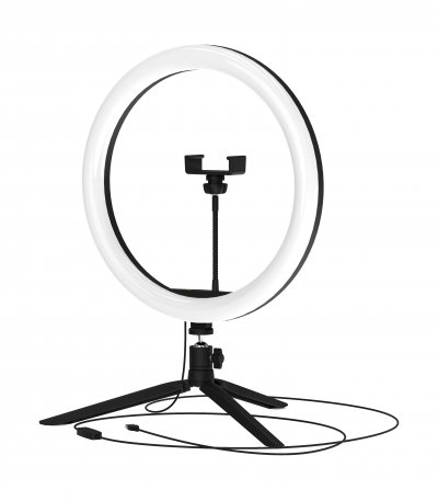 

Светильник Gauss кольцевой 15W 800lm 3000-6500K 5V USB IP20 300*23мм черный дим пульт е LED (RL003), RL003