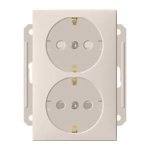 Розетка Wessen 59 с/у без рамки двухместная (250В, 16А, с ЗП) слоновая кость (RS16-254-2-86)