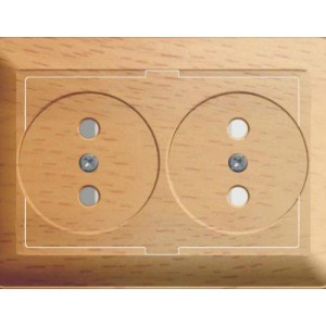 Розетка Wessen 59 с/у двухместная (250В, 16А, с ЗП) бук (RS16-254-88)