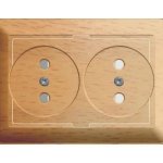 Розетка Wessen 59 с/у двухместная (250В, 16А, с ЗП) бук (RS16-254-88)