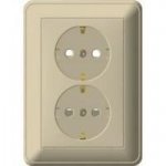 Розетка Wessen 59 с/у С ЗК двухместная (250В, 16А, с ЗП) слоновая кость (RS16-255-28)