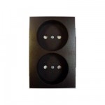 Розетка Wessen 59 с/у без рамки С ЗК двухместная (250В, 16А, с ЗП) черный бархат (RS16-255-6-86)