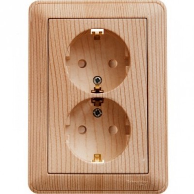 Розетка Wessen 59 с/у С ЗК двухместная (250В, 16А, с ЗП) сосна (RS16-255-78) с рамкой! Розетка Wessen 59 с/у С ЗК двухместная (250В, 16А, с ЗП) сосна (RS16-255-78) с рамкой!