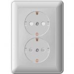 Розетка Wessen 59 с/у С ЗК двухместная (250В, 16А, с ЗП) бук (RS16-255-88)