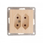 Розетка Wessen 59 с/у без рамки КЛ.2 двухместная (250В, 6А, ПОД ПЛ.ВИЛКИ) сосна (RS6-253-7-86)