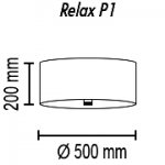 Потолочный светильник Relax P1 10 05g, металл (белый)/ткань (коричневая)/акрил, D50/H20см, 3хЕ27