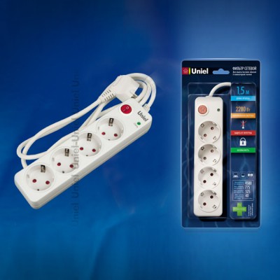 Сетевой фильтр UNIEL S-GSP4-1,5E