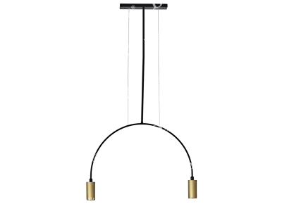 Donolux Modern подвес, шир 67 см, выс 75-145 см, LED 2хE27 5W 3000K, цвет арматуры черный+латунь