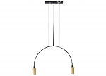 Donolux Modern подвес, шир 67 см, выс 75-145 см, LED 2хE27 5W 3000K, цвет арматуры черный+латунь