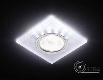 Светильник точечный Ambrella S215 W/CH/WH матовый/хром/MR16+3W(LED WHITE) COMPO SPOT