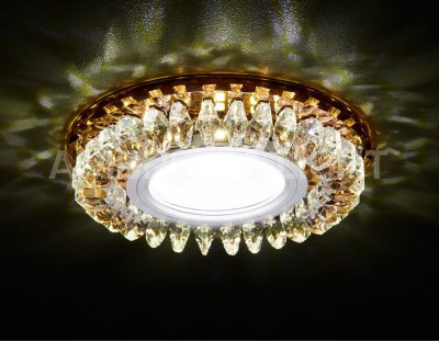 Светильник точечный Ambrella S220 BR хром/коричневый хрусталь/MR16+3W(LED WHITE) COMPO SPOT