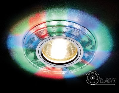 Светильник точечный Ambrella S232 W/CH/M белый/серебро/MR16+3W(LED MULTI) COMPO SPOT