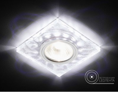 Светильник точечный Ambrella S234 W/CH/WH белый/серебро/MR16+3W(LED WHITE) COMPO SPOT