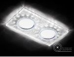 Светильник точечный Ambrella S234/2 W/CH/WH белый/серебро/2MR16+6W(LED WHITE) COMPO SPOT