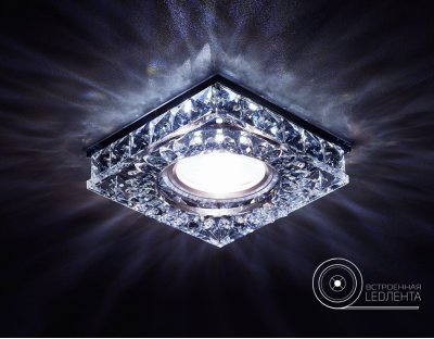Светильник точечный Ambrella S251 BK хром/тонированный хрусталь/MR16+3W(LED WHITE) COMPO SPOT