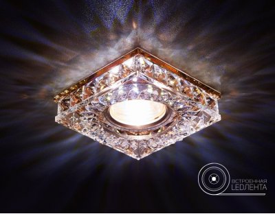 Светильник точечный Ambrella S251 BR хром/коричневый хрусталь/MR16+3W(LED WHITE) COMPO SPOT