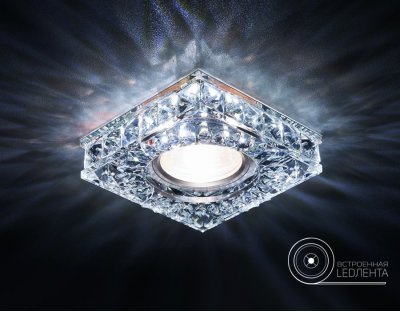 Светильник точечный Ambrella S251 CH хром/прозрачный хрусталь/MR16+3W(LED WHITE) COMPO SPOT