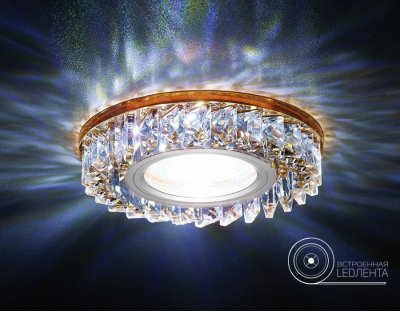 Светильник точечный Ambrella S255 BR хром/коричневый хрусталь/MR16+3W(LED WHITE) COMPO SPOT