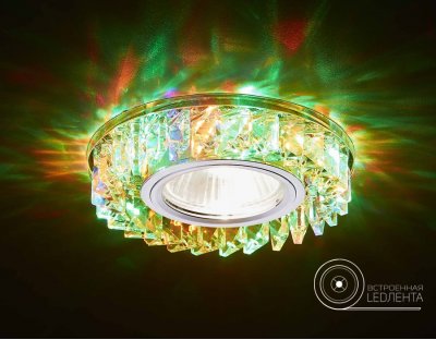 Светильник точечный Ambrella S255 CH/M хром/прозрачный хрусталь/MR16+3W(LED MULTI) COMPO SPOT