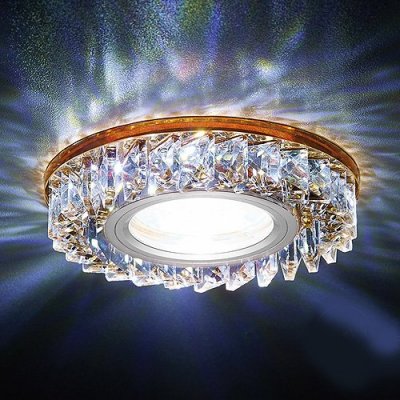 Светильник точечный Ambrella S255 CH/YL хром/прозрачный хрусталь/MR16+3W(LED YELLOW) COMPO SPOT