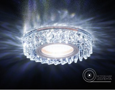 Светильник точечный Ambrella S255 CH хром/прозрачный хрусталь/MR16+3W(LED WHITE) COMPO SPOT